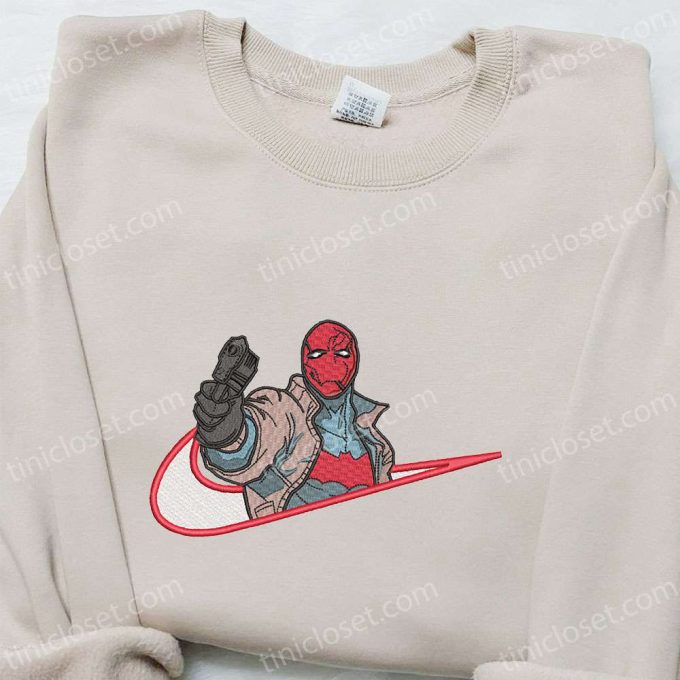 Red Hood x Nike Movie Embroidered Shirt Marvel Sweatshirt Custom Hoodie