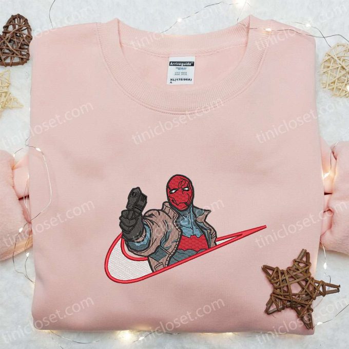 Red Hood x Nike Movie Embroidered Shirt Marvel Sweatshirt Custom Hoodie