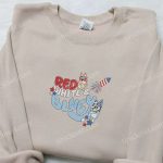 Disney Red White & Bluey Embroidered Shirt: Perfect National Day Gift