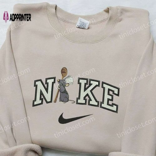 Remy x Nike Embroidered Sweatshirt Ratatouille Cartoon Shirt