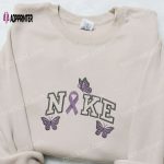 Stylish Ribbon and Butterflies x Nike Embroidered Shirt Sweatshirt & Hoodie – Customized Nike Inspired Designs