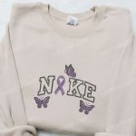 Stylish Ribbon and Butterflies x Nike Embroidered Shirt Sweatshirt & Hoodie – Customized Nike Inspired Designs