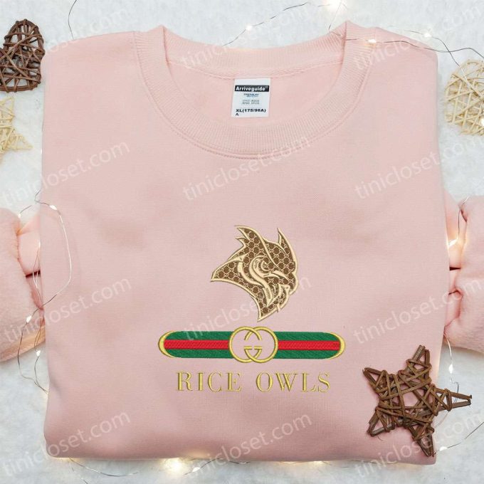 Rice Owls x Gucci Embroidered Shirt & Hoodie: NCAA Sports Gift Idea