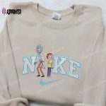 Rick and Morty x Nike Embroidered Sweatshirt: Cartoon Shirt Nike Inspired Design