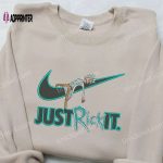 Rick and Morty x Nike Embroidered Sweatshirt & Shirt: Cartoon-Inspired Nike Swoosh Apparel