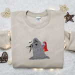 Nightmare Before Christmas Embroidered Shirt: RIP Jack Skellington & Sally Nike Inspired Sweatshirt