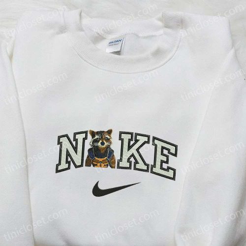 Rocket Racoon x Nike Movie Embroidered Shirt Marvel Universe Sweatshirt Nike Inspired Hoodie