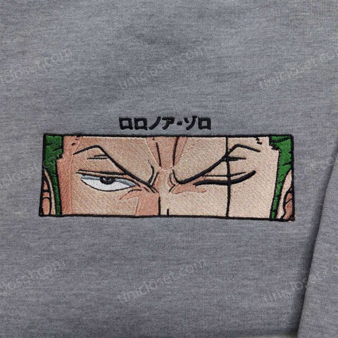 Roronoa Zoro One Piece Embroidered Shirt & Sweatshirt: Anime Gifts for Fans