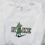 Anime Embroidered Sweatshirt: Roronoa Zoro x Nike & One Piece Nike Inspired Hoodie