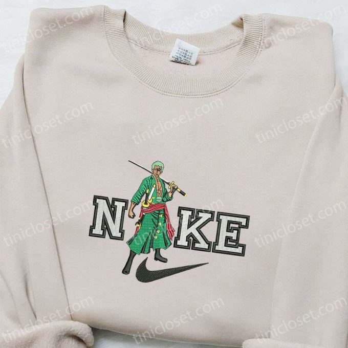 Roronoa Zoro x Nike Anime Sweatshirt: One Piece Embroidered Hoodie