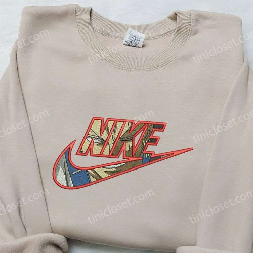 Roronoa Zoro x Nike Embroidered Hoodie & One Piece Shirt: Stylish Nike Inspired Embroidery