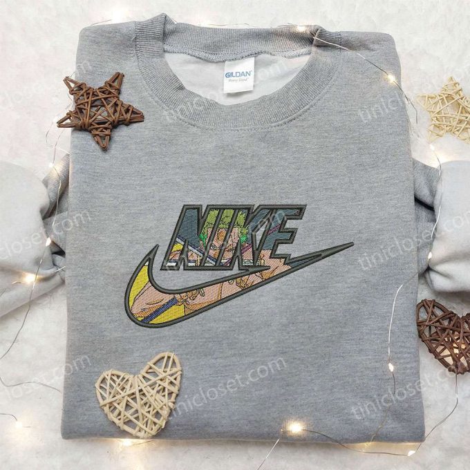 Roronoa Zoro x Nike Embroidered Sweatshirt – One Piece & Nike Inspired Shirt