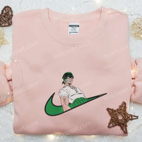 Roronoa Zoro x Swoosh Anime Embroidered Sweatshirt – One Piece Shirt & Custom T-shirt