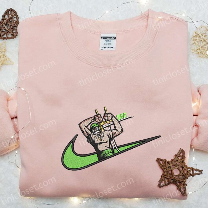 Roronoa Zoro x Swoosh Embroidered Sweatshirt: One Piece Shirt Perfect Family Gift