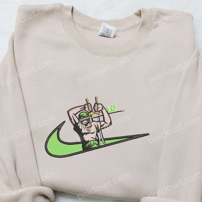 Roronoa Zoro x Swoosh Embroidered Sweatshirt: One Piece Shirt Perfect Family Gift