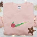 Custom Rose Flower x Swoosh Embroidered Sweatshirt: Nike Inspired Hoodie