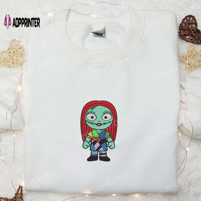 Sally Nightmare Before Christmas Embroidered Sweatshirt: Spooktacular Halloween Hoodie & Gift Idea