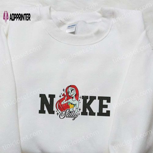 Nike x Stitch Ghostface Calling Embroidered Shirt: Funny Halloween Inspired Tee