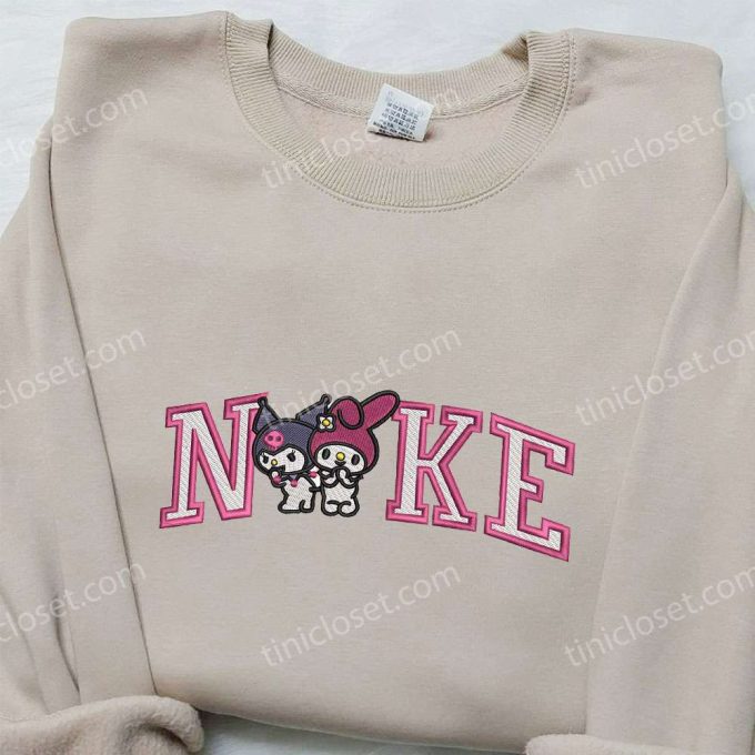 Sanrio Kuromi & Melody x Nike Embroidered Sweatshirt Hello Kitty & Nike Inspired Shirt