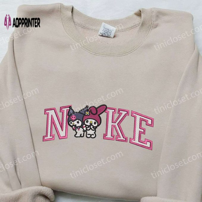 Sanrio Kuromi & Melody x Nike Embroidered Sweatshirt Hello Kitty & Nike Inspired Shirt