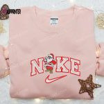 Santa Claus x Nike Embroidered Hoodie – Festive Christmas Sweatshirt Custom Design