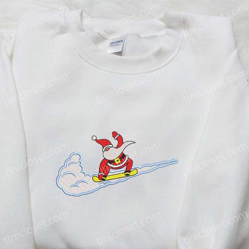 Santa Claus x Swoosh Embroidered Hoodie – Christmas & Custom Sweatshirt