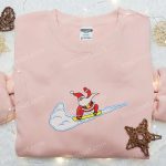 Santa Claus x Swoosh Embroidered Hoodie – Christmas & Custom Sweatshirt