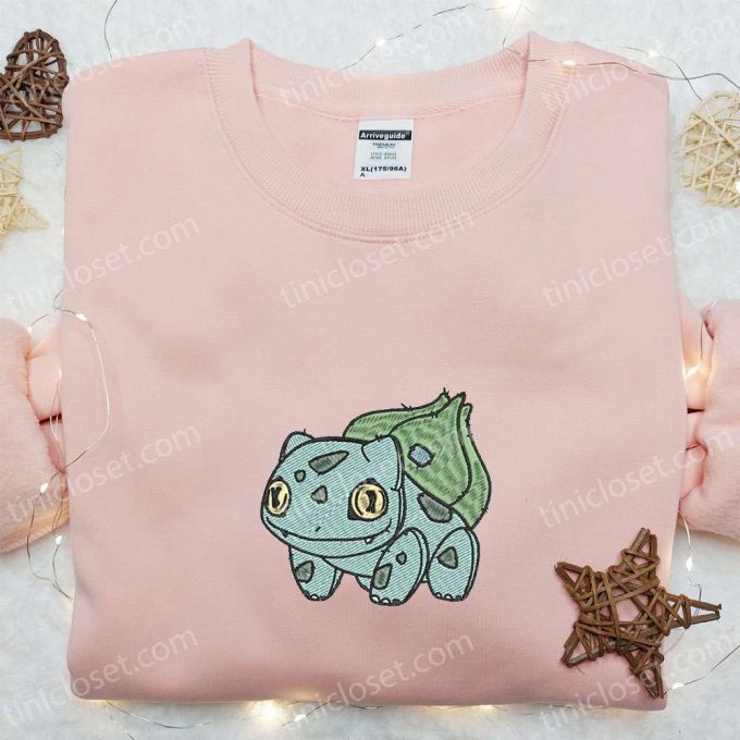 Spooky Bulbasaur Pokemon Embroidered Shirt – Halloween Inspired Pokemon Shirt