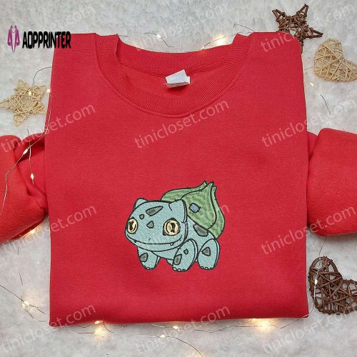 Spooky Bulbasaur Pokemon Embroidered Shirt – Halloween Inspired Pokemon Shirt