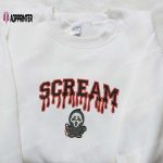 Scream Ghost Embroidered Shirt – Spooky Halloween Gift for Family