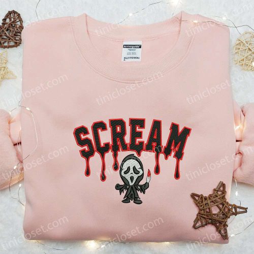 Scream Ghost & Spooky Halloween Embroidered Shirt – Best Family Gifts