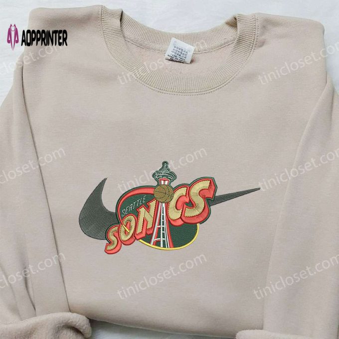 Seattle Supersonics x Nike Embroidered Sweatshirt – NBA Sport Team Shirt