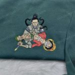 Anime Embroidered Shirt: Shikamaru Zoro Luffy Design Perfect Anime Gift for Fans