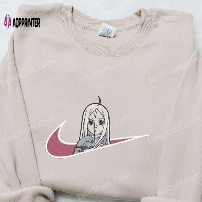 Shiro x Swoosh Anime Embroidered Hoodie Deadman Wonderland Sweatshirt Custom Hoodie