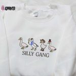 Silly Gang Goose Embroidered Shirt: Animal & Funny Tee for a Playful Look!