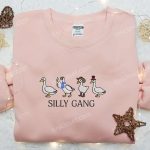 Silly Gang Goose Embroidered Shirt: Animal & Funny Tee for a Playful Look!