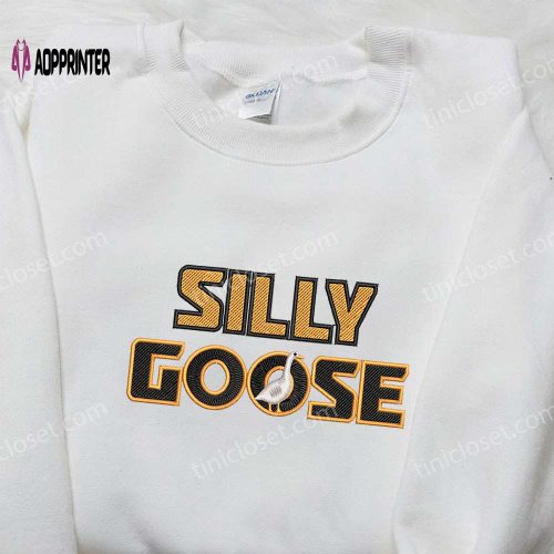 Silly Gang Goose Embroidered Shirt: Animal & Funny Tee for a Playful Look!