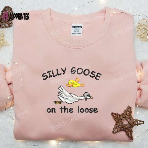 Silly Goose with Hat Embroidered Shirt – Animal & Funny Embroidery