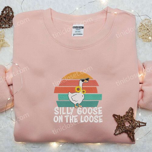 Silly Goose on the Loose: Animal & Funny Embroidered Shirt