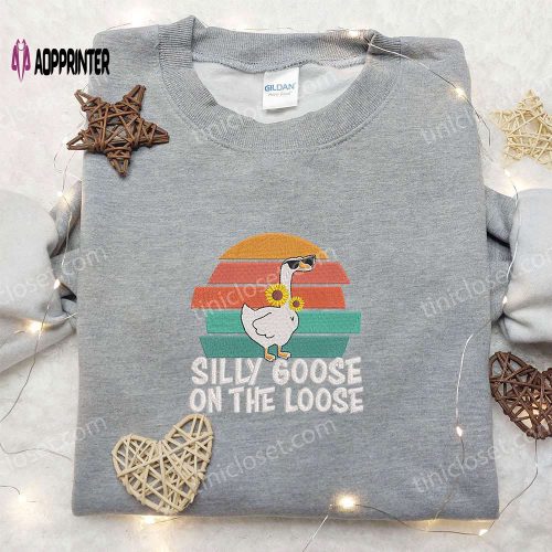 Silly Goose on the Loose Embroidered Shirt – Animal & Cute Design