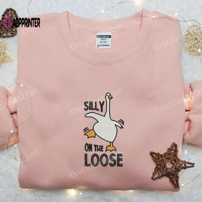 Silly Goose on the Loose University Embroidered Shirt – Animal & Cute Design