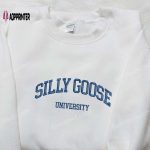 Silly Goose University Embroidered Shirt: Animal Design Perfect Family Gift