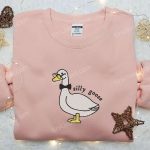 Silly Goose Embroidered Shirt: Animal & Funny Design Glasses Accent