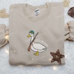 Silly Goose with Gun Embroidered Shirt Funny Animal Tee