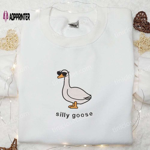 Duck Duck Silly Goose Embroidered Shirt – Animal & Funny Design