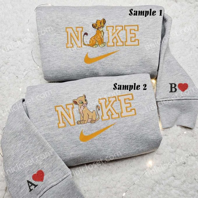 Simba & Nala Embroidered Couples Shirts – Perfect Matching Outfits for Disney Lovers