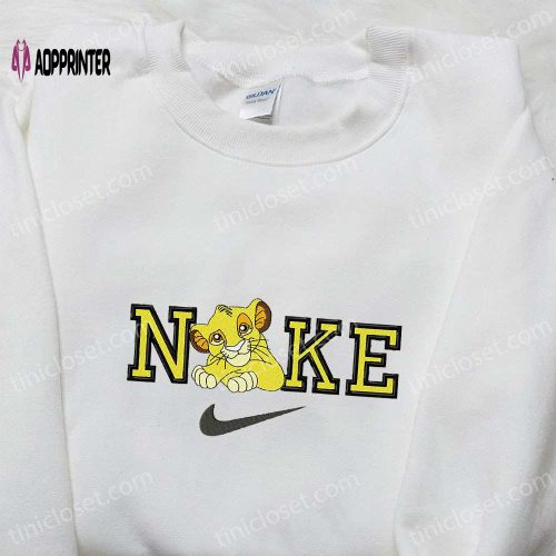 Simba x Nike Cartoon Embroidered Shirt – Nike Inspired Best Family Gift