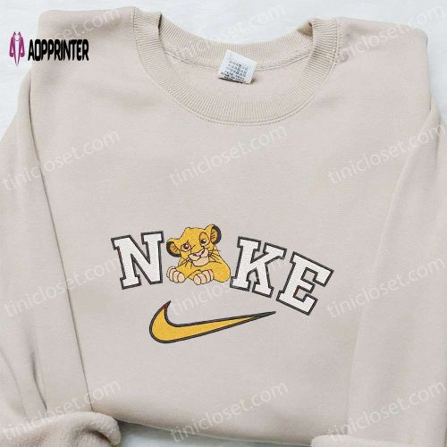 Simba x Nike Cartoon Embroidered Sweatshirt- Disney Characters & Custom Shirt