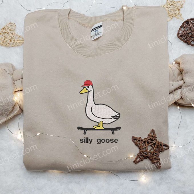 Skateboarding Silly Goose & Animal Embroidered Shirts: Cute and Trendy Designs