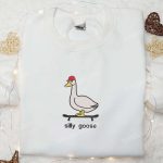 Skateboarding Silly Goose & Animal Embroidered Shirts: Cute and Trendy Designs